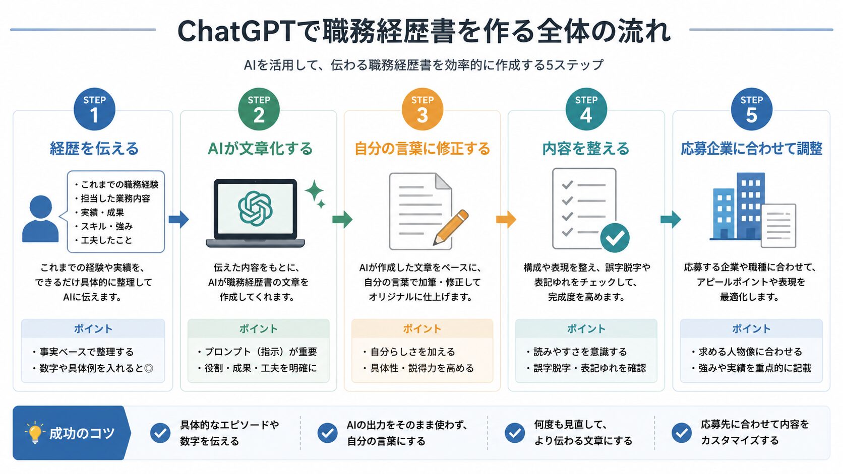 ChatGPTで職務経歴書を作る全体の流れ