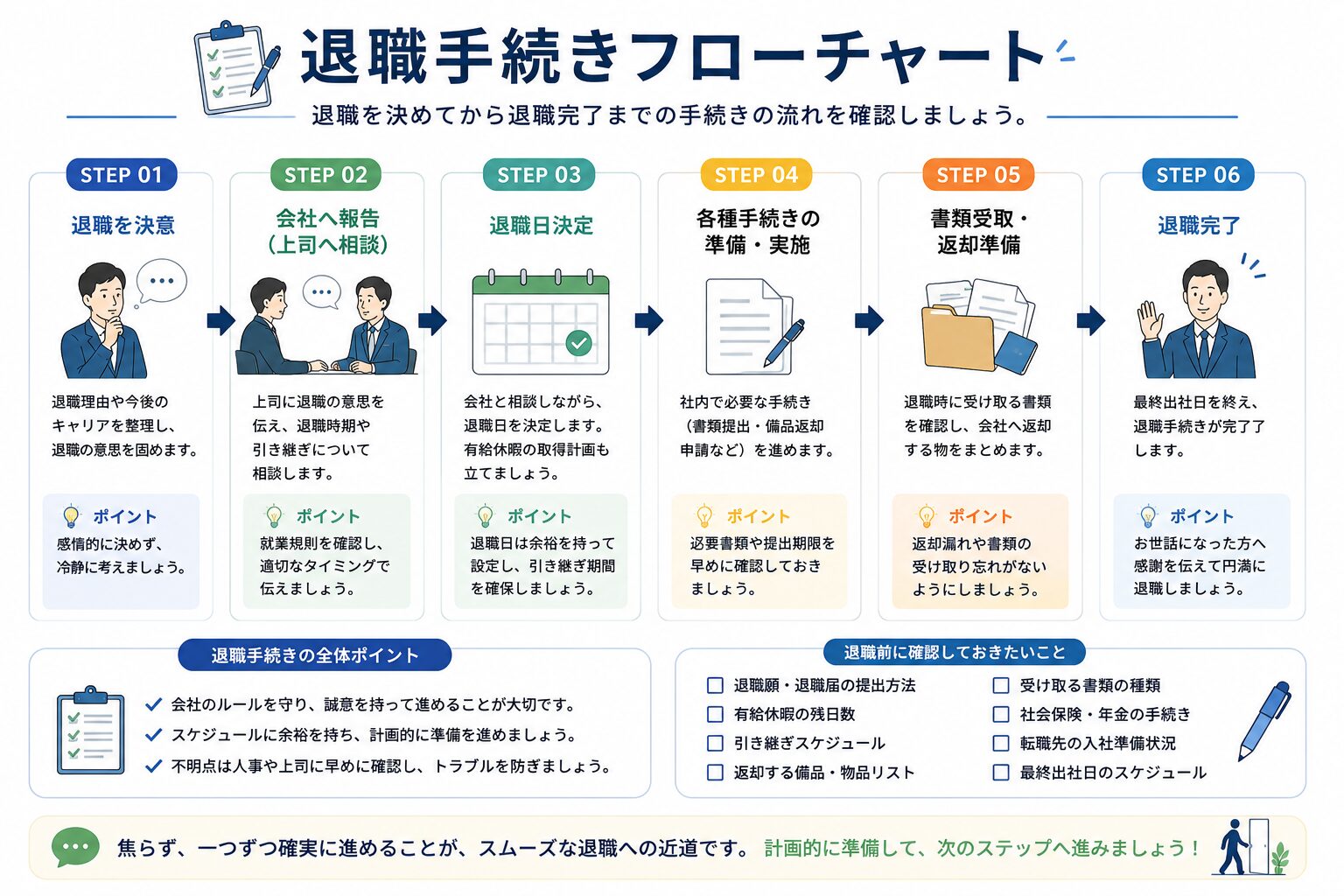 退職手続きフローチャート
