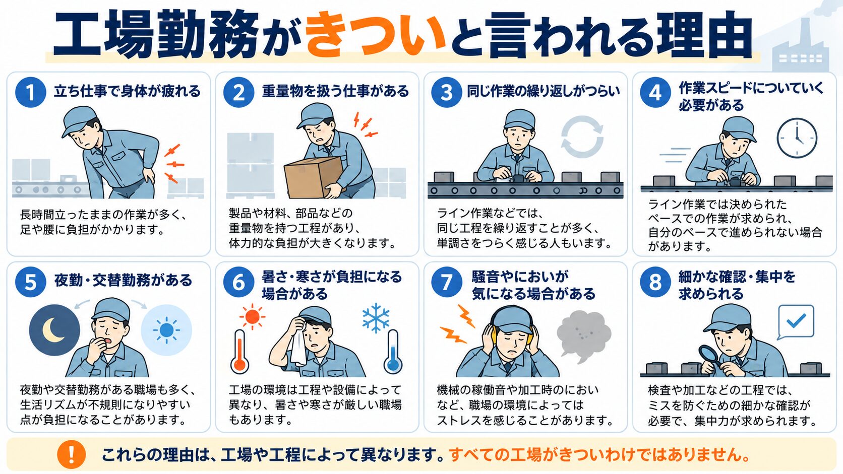 工場勤務がきついと言われる理由